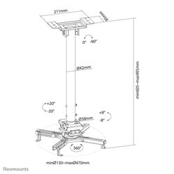 Neomounts by Newstar projector ceiling mount image 15